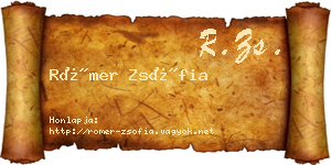 Römer Zsófia névjegykártya