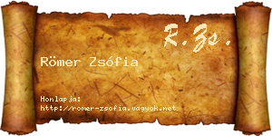 Römer Zsófia névjegykártya